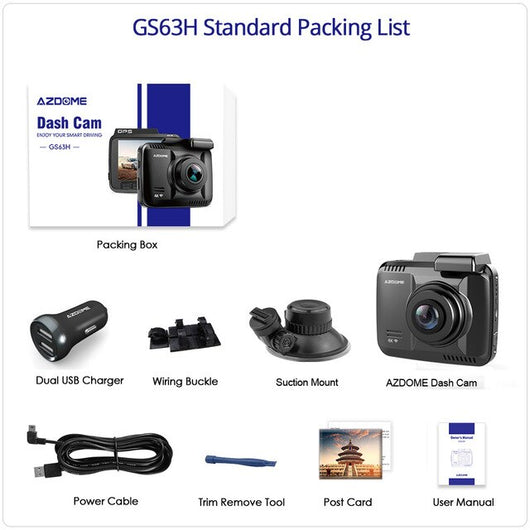 AZDOME Car DVR Dash Cam GS63H – 4891 Dashcams and Accessories